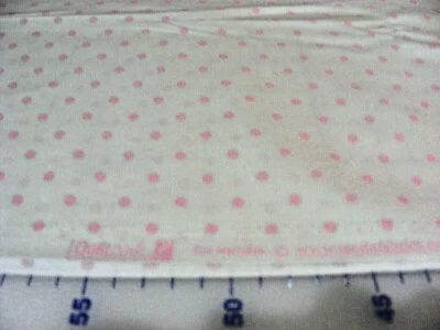 Cotton - Quilting - Moda - Quilt Pink - pink dots on ivory - 1 3/4 yard - Image 1 of 2