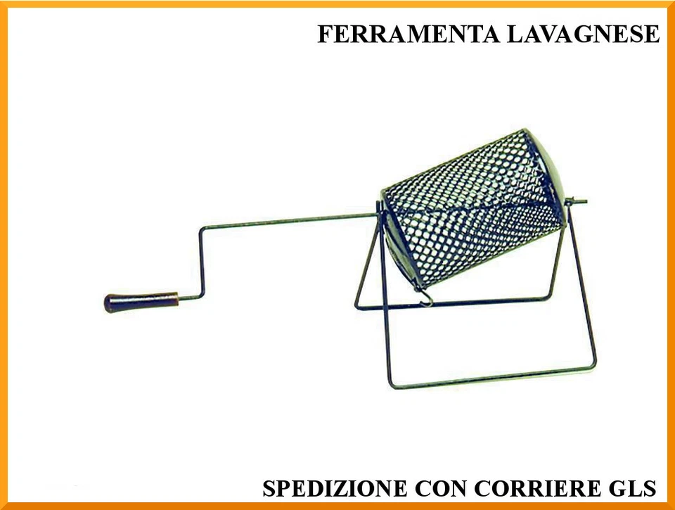 Padella in acciaio per castagne girevole a cilindro per sagre e aria aperta - Immagine 1 di 1