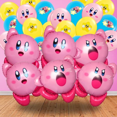 LANASPARTY KIRBY STAR GAME pink foil balloon birthday party supplies centerpiece decoration