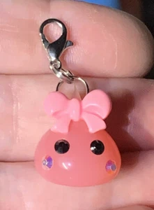 Pink Teardrop With Pink Bowknot Charm Zipper Pull & Keychain Add On Clip!! - Picture 1 of 3