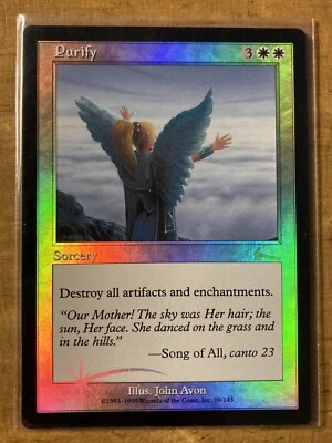 MTG✨PURIFY FOIL ✨Urza's Legacy NM/MINT RARE Sorcery 1999 John Avon Art UNPLAYED - Image 1 of 2