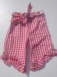 Wonder Nation Gingham Checkered Print Ruffle Leg Capri 2T Toddler Red with Belt - Picture 1 of 6