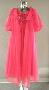 Vintage 1960's Rovel "Dreamy" Sheer Nylon Chiffon Peignoir 2 Piece Robe Set - Picture 1 of 8