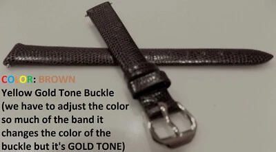 12mm Regular Brown Timex Simulated Lizard Grain Watch Band 7 3/16" (184mm) Long - Image 1 of 4