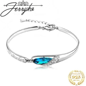 Damen Armband Silber Kette Frauen Geschenk Zirkon Schmuck - Bild 1 von 12