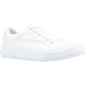 Rocket Dog Cheery Canvas white ladies lace up plimsolls pumps trainers shoes