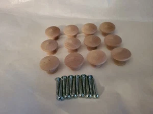 12 Stück Holz Schubladenknöpfe, unfertige Schrankknöpfe/Möbelgriffe 1-1/4" Durchmesser - Bild 1 von 6