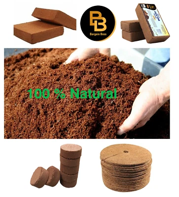 COCO COIR BRICKS FIBRE MULCH MAT NATURAL ORGANIC COCO COIR COIN  ECO FRIENDLY - Image 1 of 4