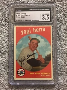 Tarjeta 1959 Topps Yogi Berra #180 - Calificada CSG 3,5 en muy buena condición+ - Yankees de Nueva York - Imagen 1 de 3