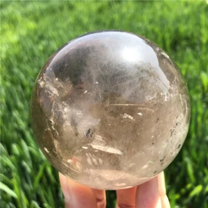 1.51LB Natural Smokey Quartz sphere quartz Crystal Ball Reiki gift XQ2672-03-A - Picture 1 of 23