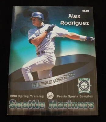  1998 SEATTLE MARINERS Spring Training Baseball Program ALEX RODRIGUEZ Cover - Image 1 of 4