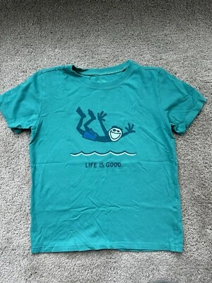 Camiseta Life is Good Jake SwimmerJump azul trituradora niños talla grande 10 Foto 1 de 4