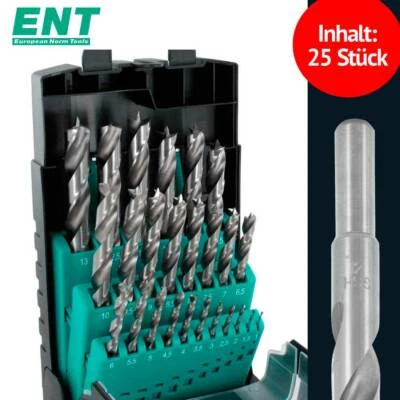 ENT 09225 HSS-G Holzbohrer Set 25-tlg. 1-13 mm 0,5mm Schritte Original Bohrer  - Bild 1 von 4