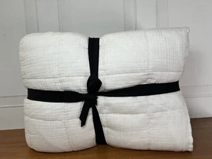 West Elm Dreamy Gauze Cotton Stitch Quilt Full/Queen Read - Picture 1 of 7
