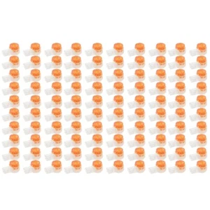 100 PIEZAS Conectores de cable de teléfono con botón transparente naranja UY2 Butt - Imagen 1 de 8
