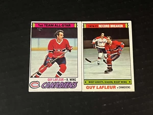 (2) GUY LAFLEUR 1977-78 TOPPS VINTAGE HOCKEY LOT CANADIENS - Picture 1 of 2