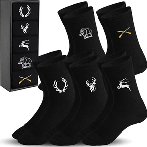 Socken Set Herrensocken schwarze Socken bestickt Jäger Sportsocken 42-46 - Picture 1 of 9