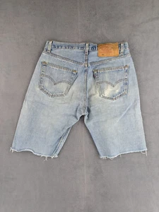 Jeans Shorts Jorts Vintage 90s Made USA Levi's Herren 501 W33 Blau Lightwash - Bild 1 von 18
