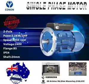 Can replace Molnar Hoist B5 FLANGE 2.2kw 3HP 2800rpm 24mm motor single phase 240 - Picture 1 of 8