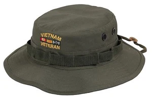 Vietnam Veteran Boonie Hat OD Olive Drab Green Military Jungle Bush Hats - Picture 1 of 2