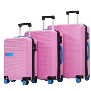 Hardshell Luggage Sets 3 pcs Contrast Color Suitcase with Spinner Wheels and TSA - Picture 1 of 12