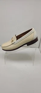 Mocassini Chippewa Horsebit avorio-bianco sporco in pelle scarpe casual da uomo taglia 8,5 M - Foto 1 di 12