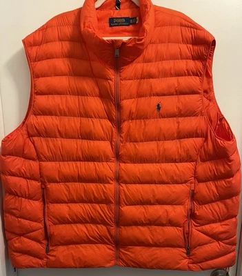 Polo Ralph Lauren-Chaleco Empacable Plumón Para Hombre, Grande y Alto Talla: 4XB, Naranja Foto 1 de 4
