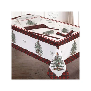 Spode Christmas Tree Tartan Tablecloth - MULTI ONE SIZE - Picture 1 of 2