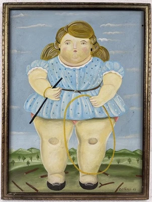 Fernando Botero Óleo Sobre Madera (Hecho a Mano) Firmado y Enmarcado Foto 1 de 4