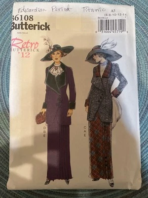 Butterick 6108 Retro '12 Titanic / Edwardian Costume Pattern Misses' 6-14 Uncut - Image 1 of 3