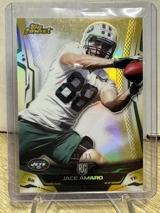 Topps Finest Gold Refractor 2014/75 Jace Amaro #128 radiocontrol New York Jets SP raro - Imagen 1 de 2