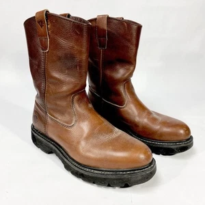 Herman Survivor Leather Slip On Work Boots Sz 8.5 Oil Resistant Brown - Picture 1 of 9