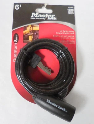 Master Lock 8126D Bike Security 6" x 5/16" Keyed Cable Lock, New - Image 1 of 4