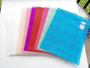 13x Quick Count Plastic Canvas Sheets Bright Colors Mesh 13.5 X 10.5” Uniek NOS - Picture 1 of 14