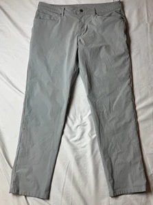 Pantalones Lululemon ABC Classic-Fit 5 Bolsillos Warpstreme LM5ADES Gris Para Hombre 36 x 31 - Imagen 1 de 7