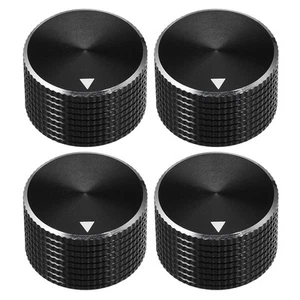 Stereo Knob 25*6*15.5 mm Aluminium Alloy Volume Control Knobs Black 4pcs - Picture 1 of 3