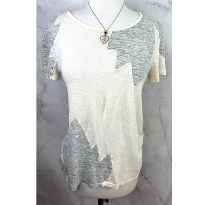 Marc By Marc Jacobs 亚麻 T 恤上衣 S 码 Y2K 女式休闲舒适色块 — 第 1/4 张图片