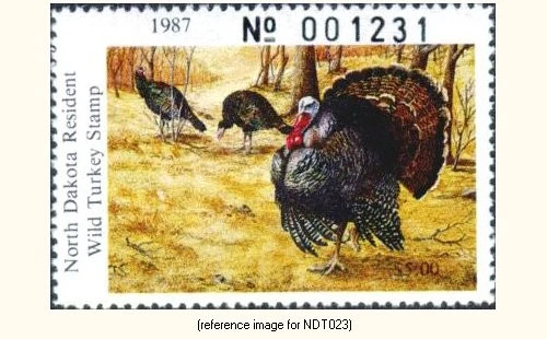 HALFPRICEHUNT North Dakota Wild Turkey Stamp 1987 $5.00 - Image 1 of 1
