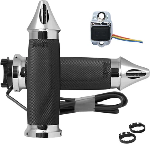 Avon Heated Grips Custom Contour Spike Chrome for Honda VTX1800N 02-08 - Image 1 of 3