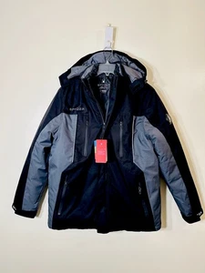 Spyder 3-in-1 hooded insulated men’s snow jacket black grey NWT size L $299.00 - Picture 1 of 13