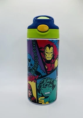 12oz Marvel Kids Water Bottle with Straw Lid and Straw - Image 1 of 2