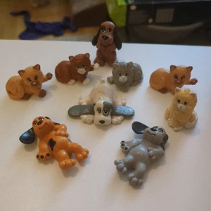 Rare And Vintage Pound Puppies Dogs and Kittens Cats Job Lot Plastic Figurines - Picture 1 of 10