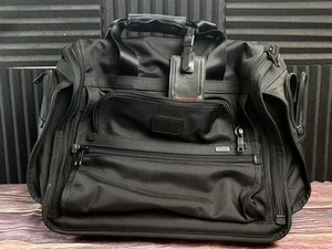 TUMI Alpha Weekender Travel Carry On Black Nylon 2-Wheeled Luggage 22051DH LOOK! - Picture 1 of 19