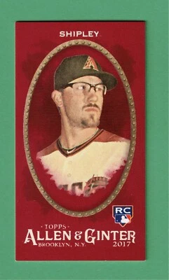 2017 TOPPS ALLEN & GINTER X BRADEN SHIPLEY MINI RED ROOKIE RC 3/5 DIAMONDBACKS - Image 1 of 2