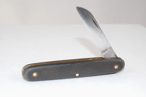 Victoria 475 knife Switzerland Stainless Rostfrel Black Handle Single Blade - Picture 1 of 8