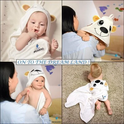 Premium Bamboo Hooded Baby Towel - Organic Material for Toddler Bath Time Safety - Image 1 of 4