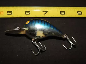 Bomber Fat A 2" Blue Chrome Tiger Rattling Crankbait Fishing Lure - Picture 1 of 5