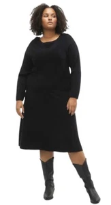 Vero Moda Black Long Sleeve Knit Sweater Midi Dress Size 3X - Picture 1 of 3