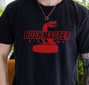 Bushmaster Firearms T-Shirt on Premium Vintage Black Comfort Colors Tee - Picture 1 of 7