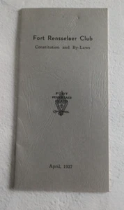Fort Rensselaer Club Constitution and By-Laws April 1937 Canajoharie NY VTG - Picture 1 of 5